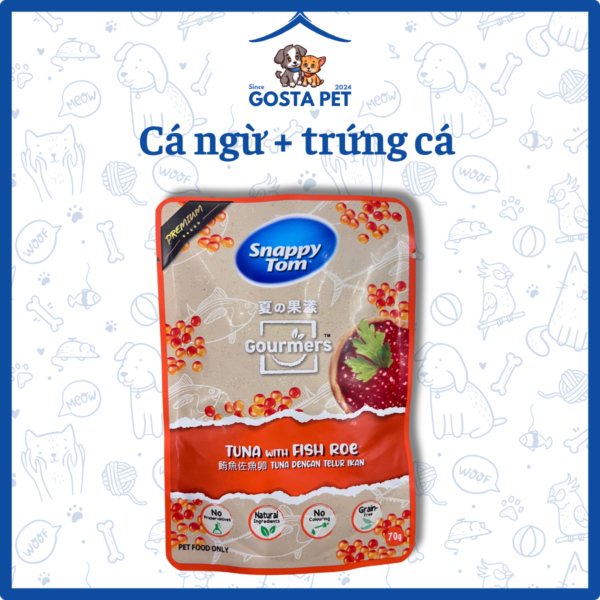 Pate Snappy Tom 70g Cá Ngừ + Trứng Cá