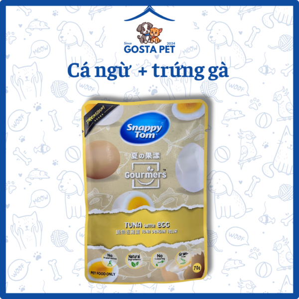 Pate Snappy Tom 70g Cá Ngừ + Trứng Gà