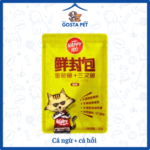 Pate Wanpy Happy Cá Ngừ + Cá Hồi